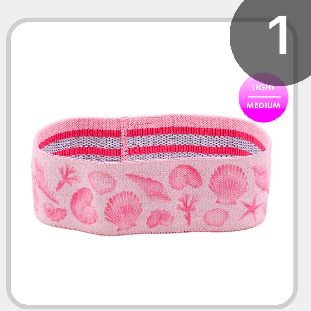 Pink Seashell Glute Band in level Light/medium.